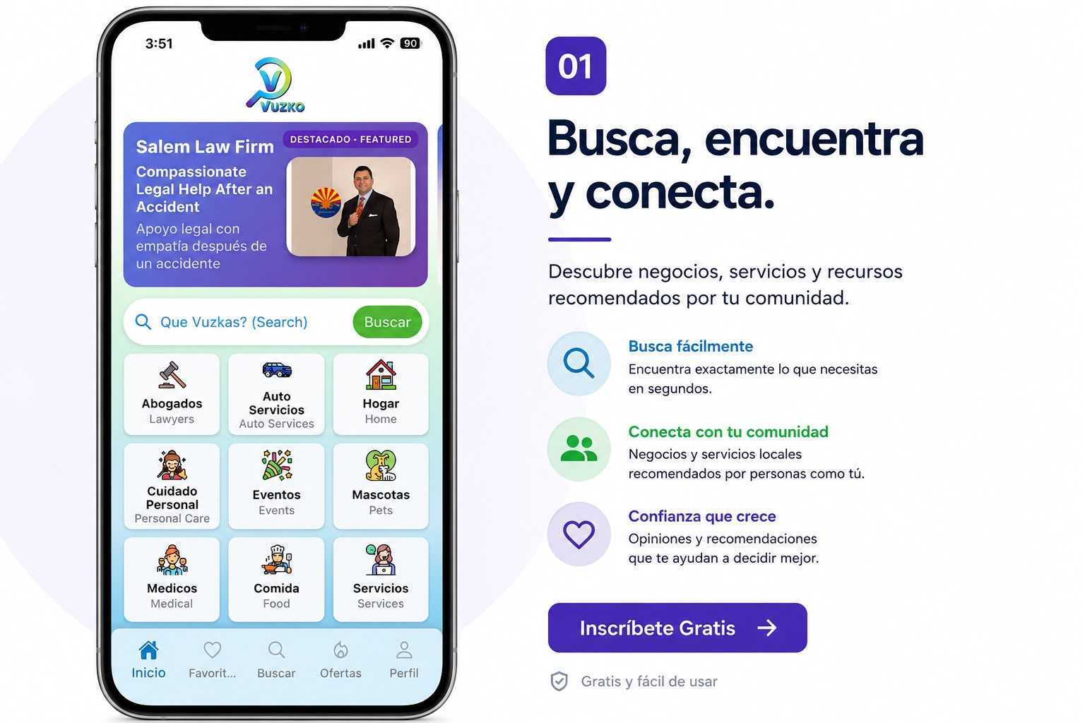 Search, find and connect with Vuzko